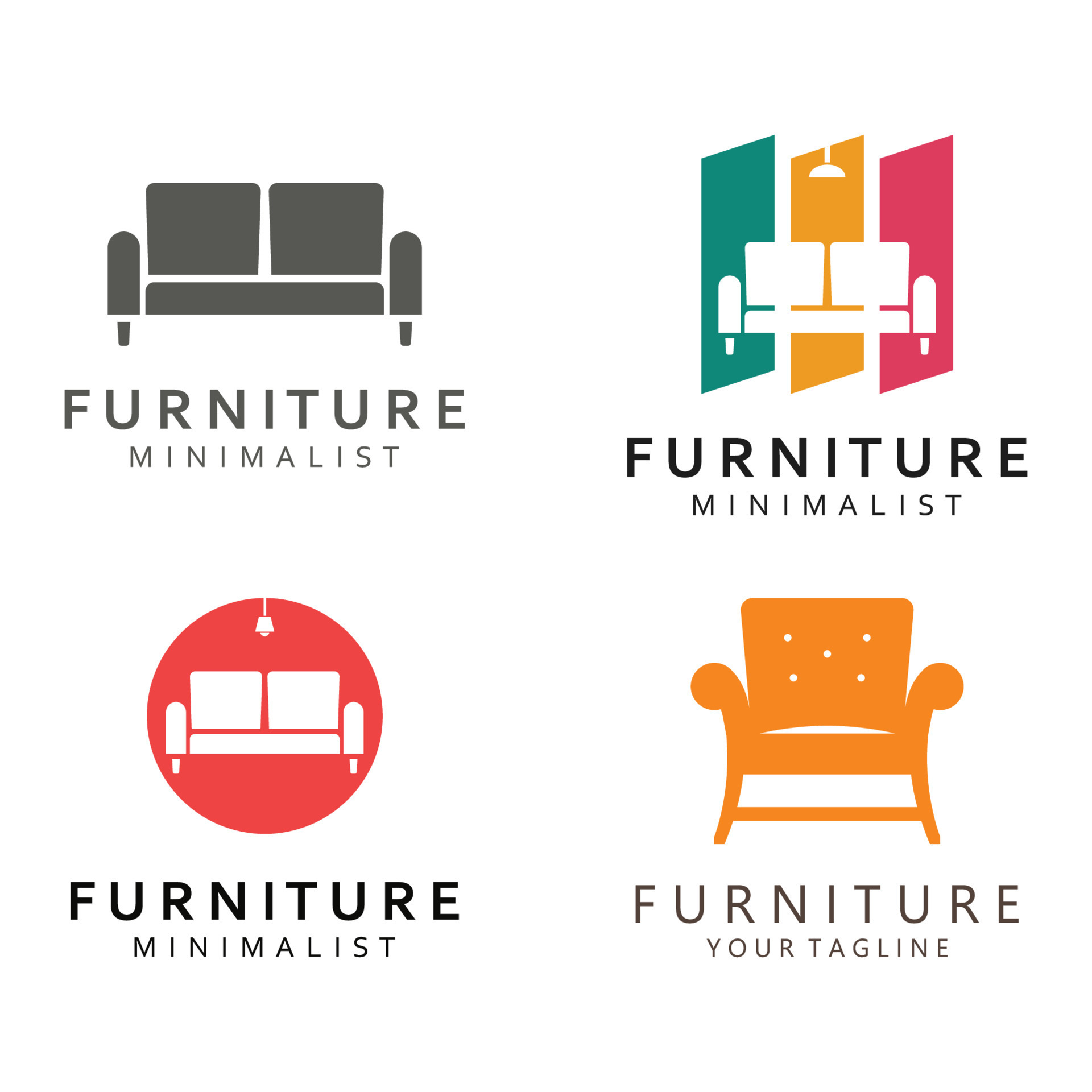 Furniture Logo Template. Creative Symbol for Furniture Company