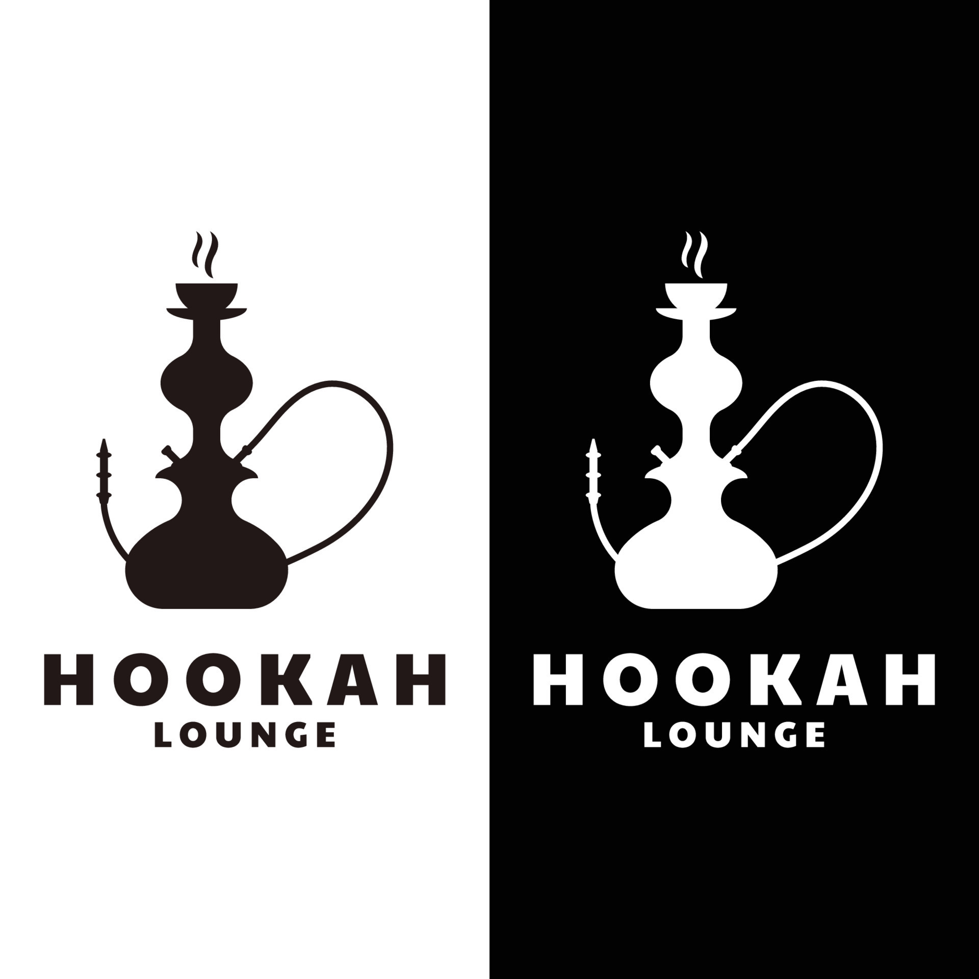 Hookah Shisha Silhouette Logo Template for Bar, Cafe and Club. 21871419