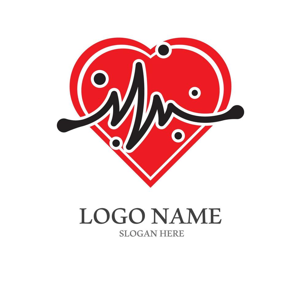 Heart beat logo or pulse line logo for medical medicine with modern vector illustration concept.