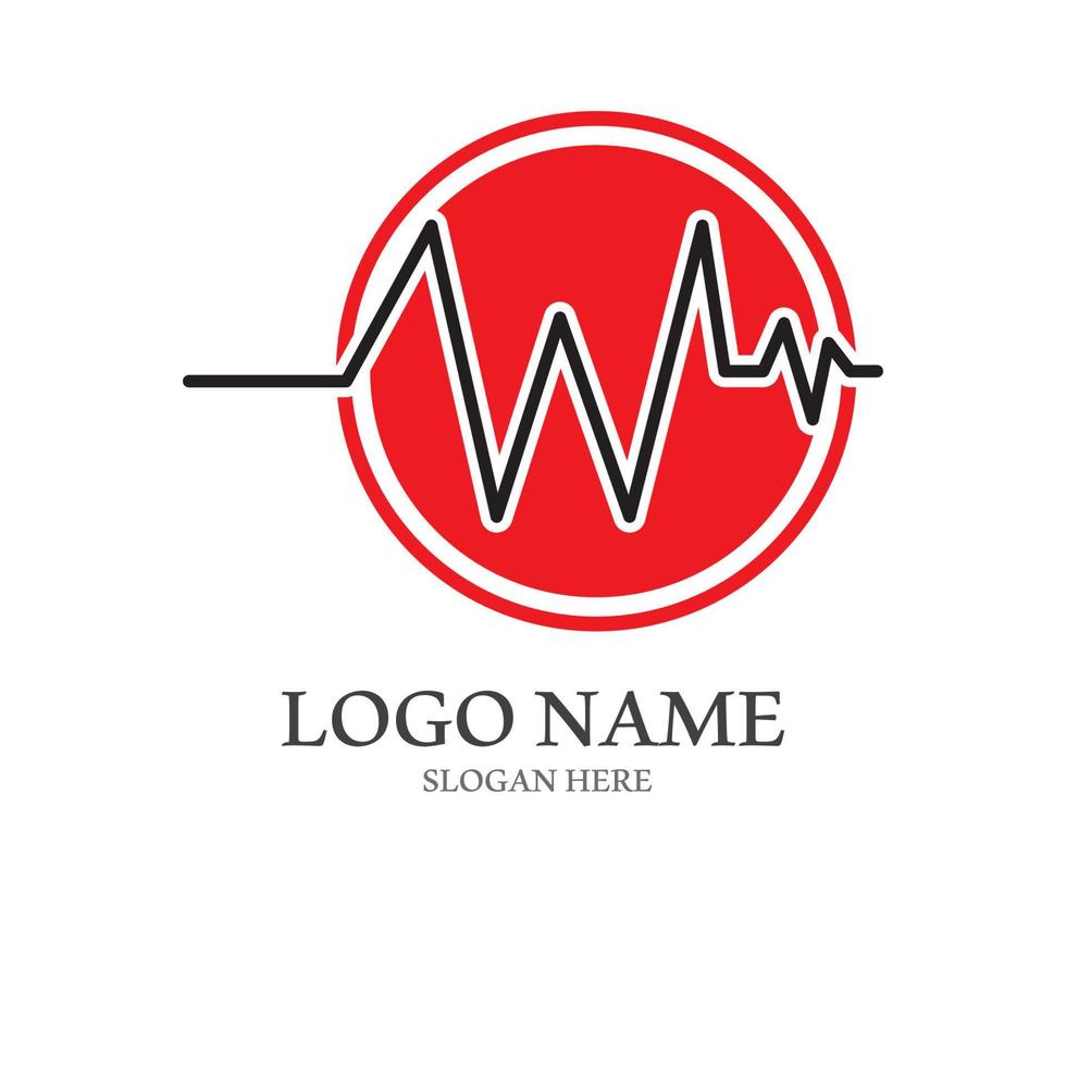 Heart beat logo or pulse line logo for medical medicine with modern vector illustration concept.