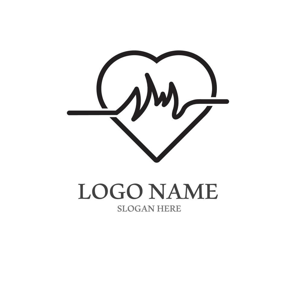 Heart beat logo or pulse line logo for medical medicine with modern vector illustration concept.