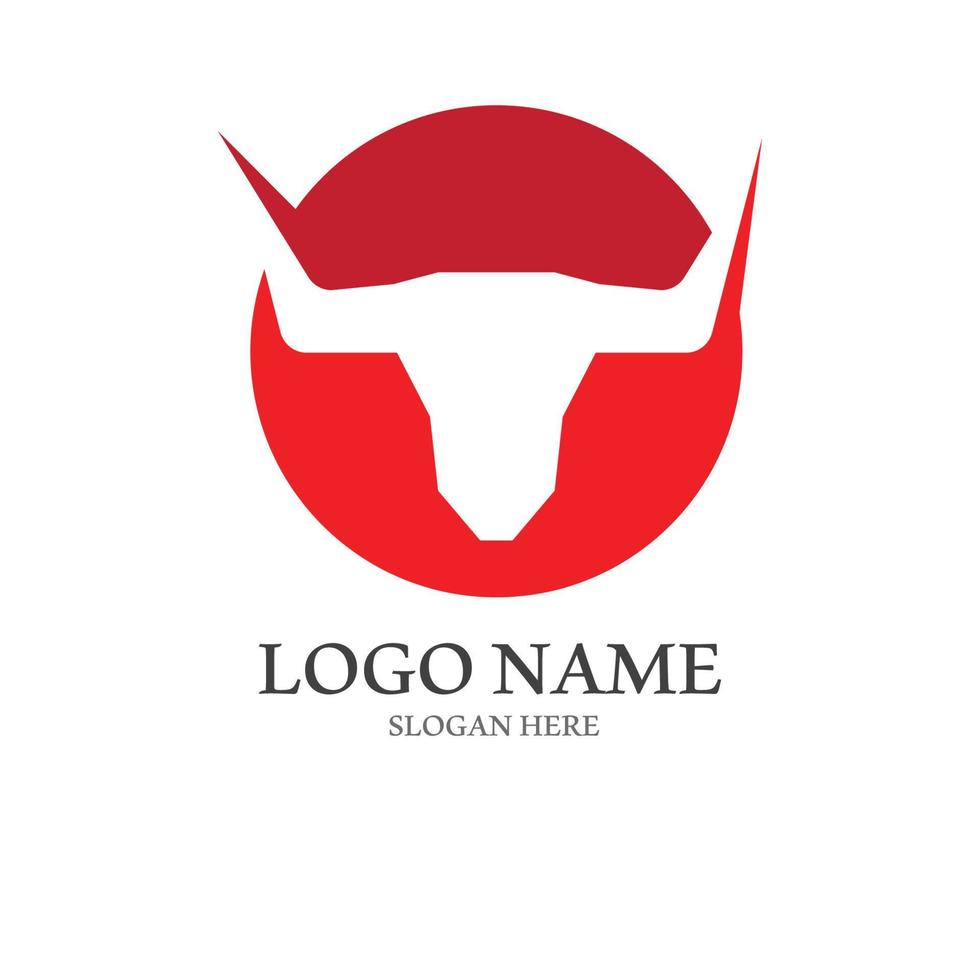 bull horn logo with template vector style.