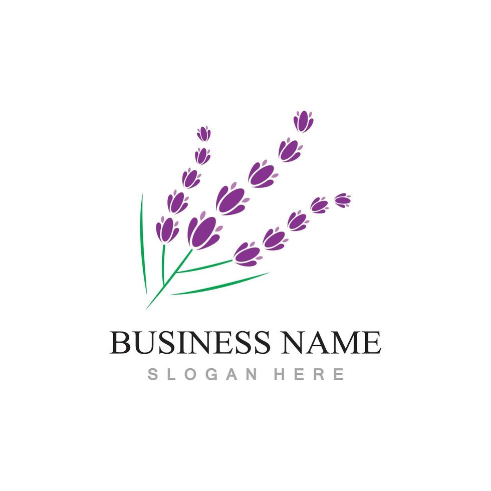 fresh lavender flower logo flat design template vector