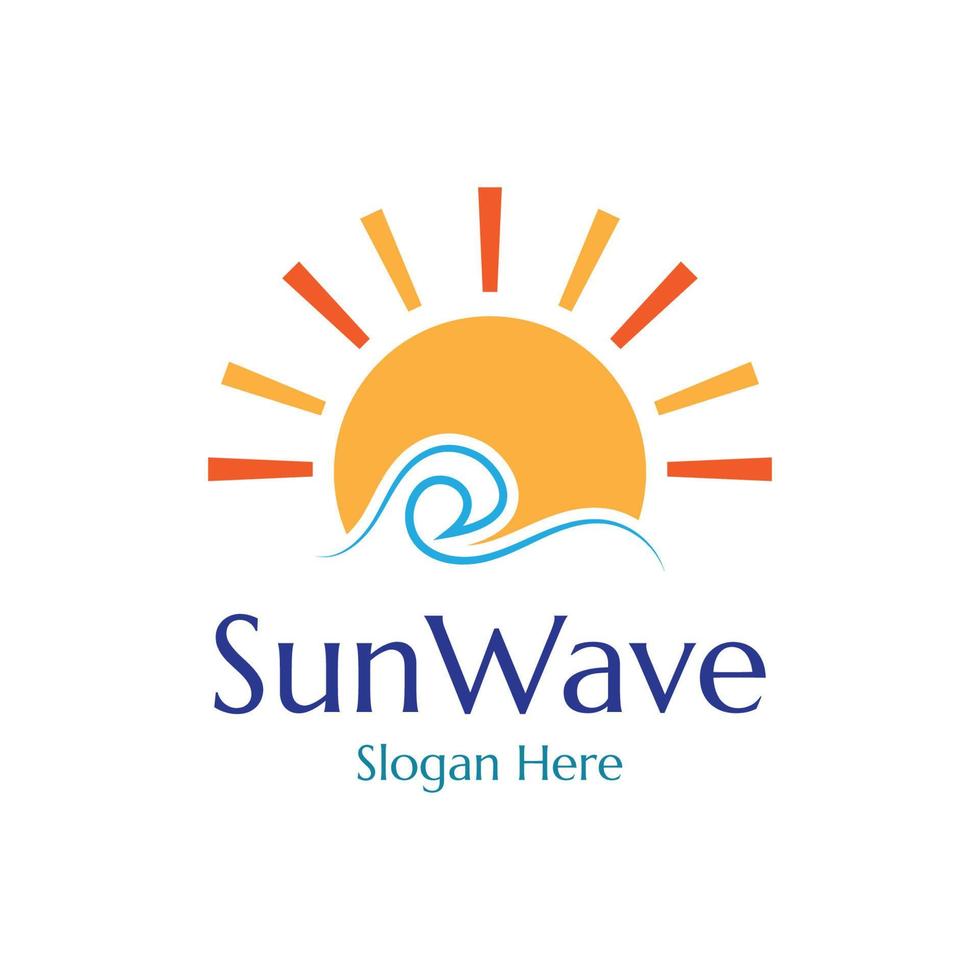 sun and waves illustration design vector template