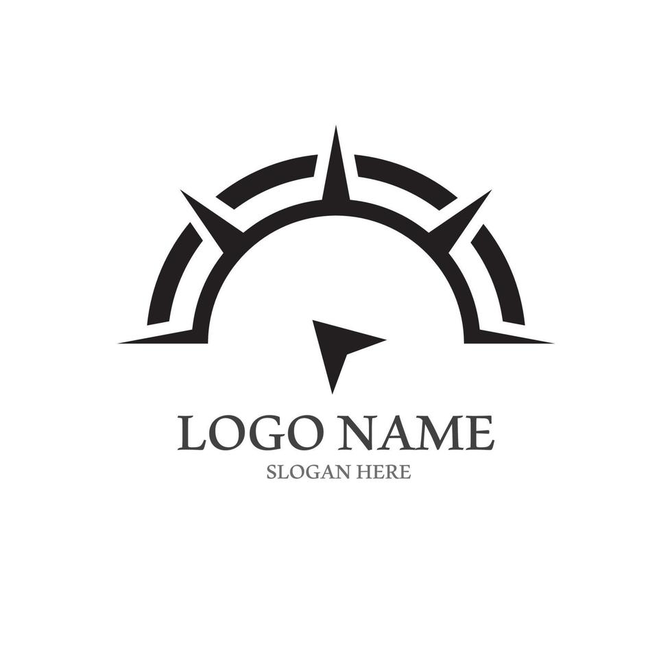 compass logo and symbol with vector concept illustration template