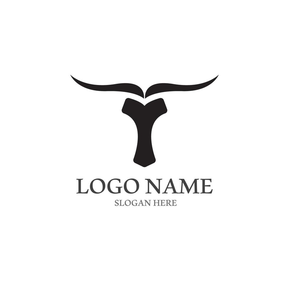 bull horn logo with template vector style.