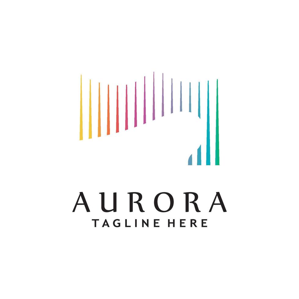 Aurora ligero ola logo modelo vector