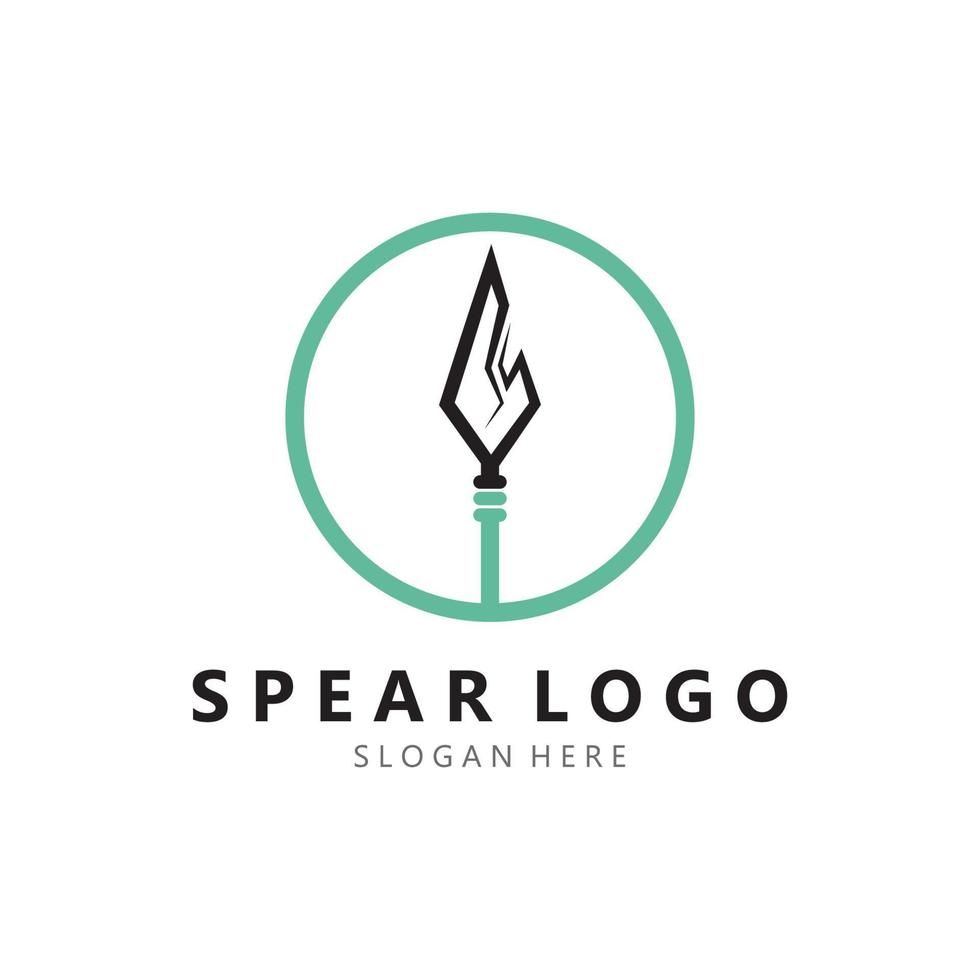 spear logo design with template vector illustration