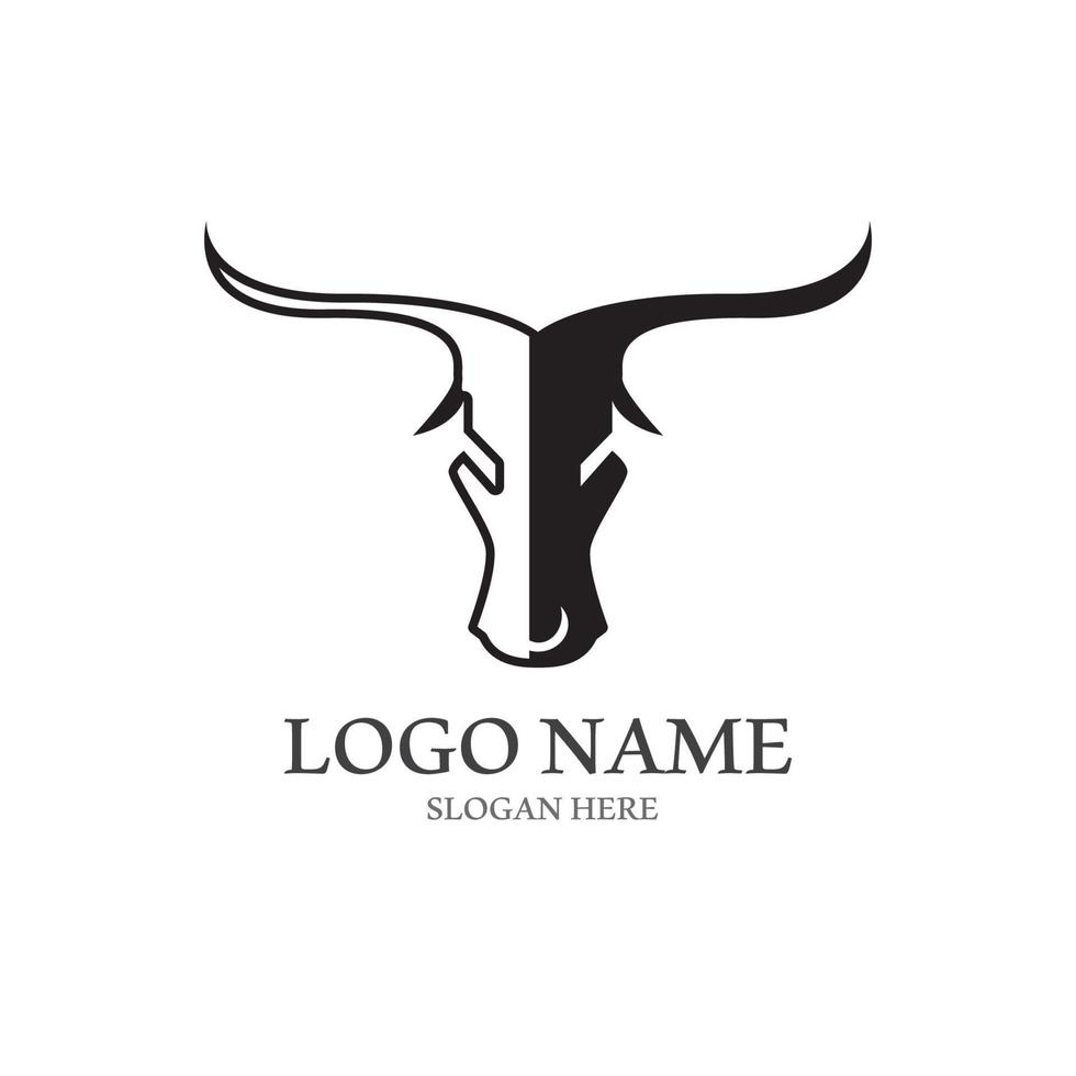 bull horn logo with template vector style.