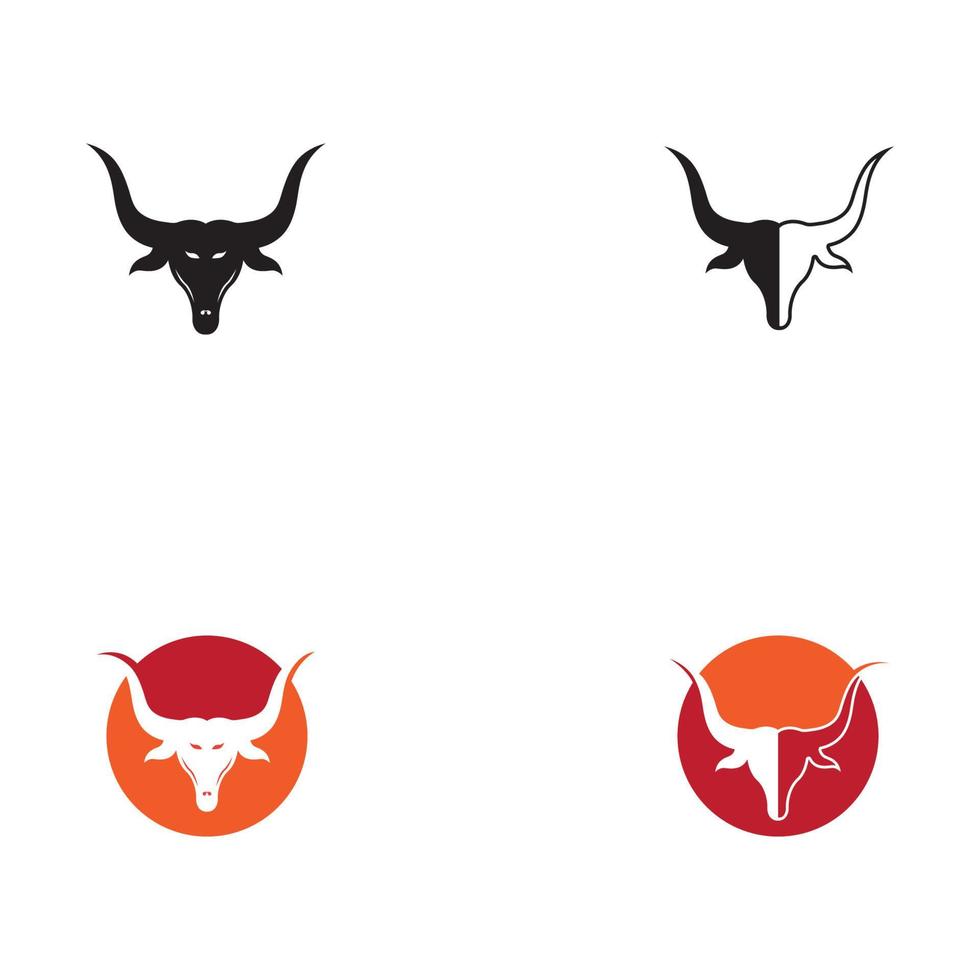 bull horn logo with template vector style.