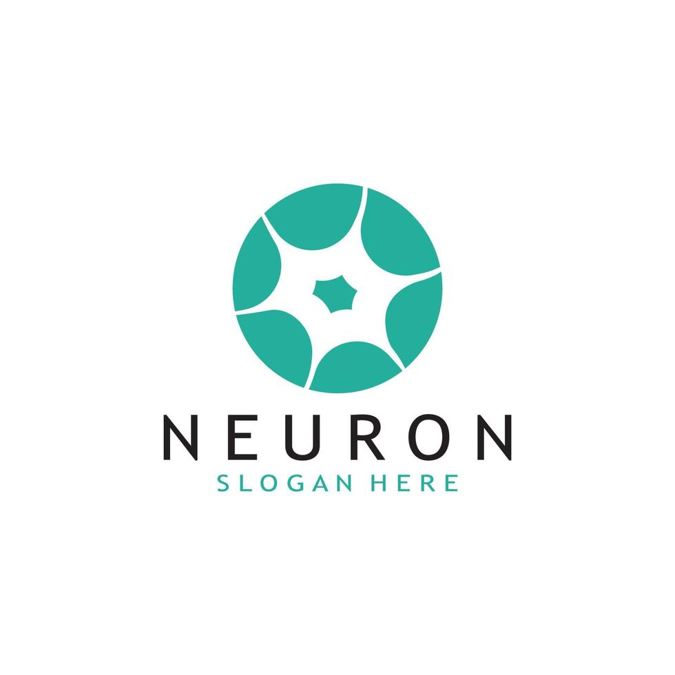 nerve cell logo or neuron logo with vector template