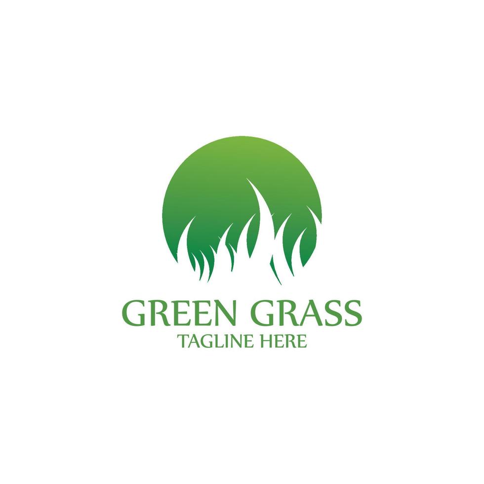 natural grass logo design template vector
