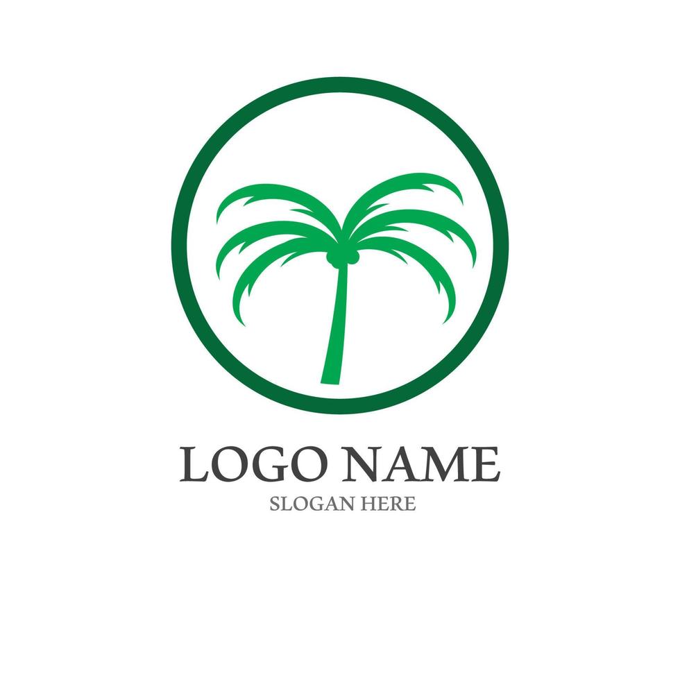 plantilla de logotipo de verano de palmera vector