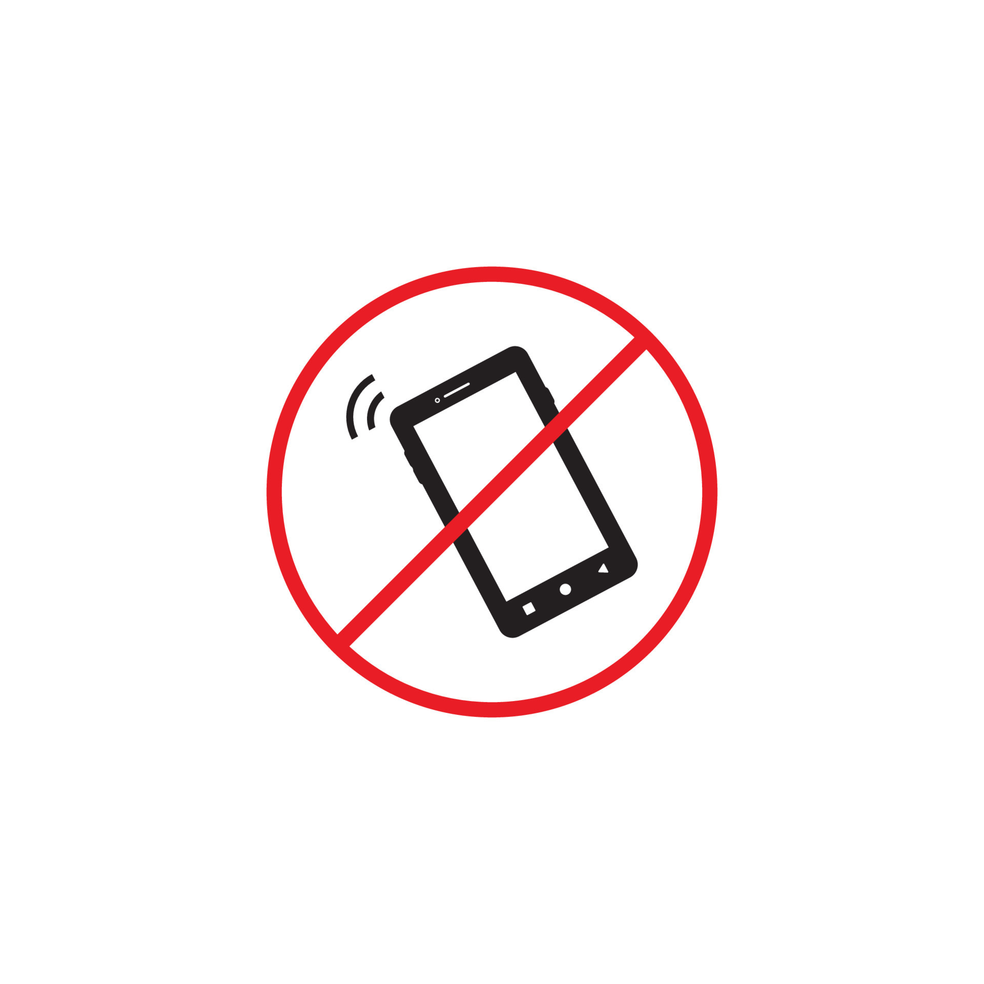 No Phone Logo Template. Cellphone Use Prohibition Icon. Vector Silent