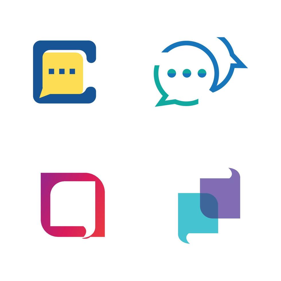 chat bubble logo icon vector illustration template