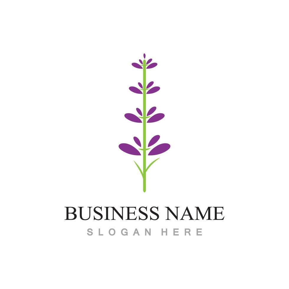 fresh lavender flower logo design vector template