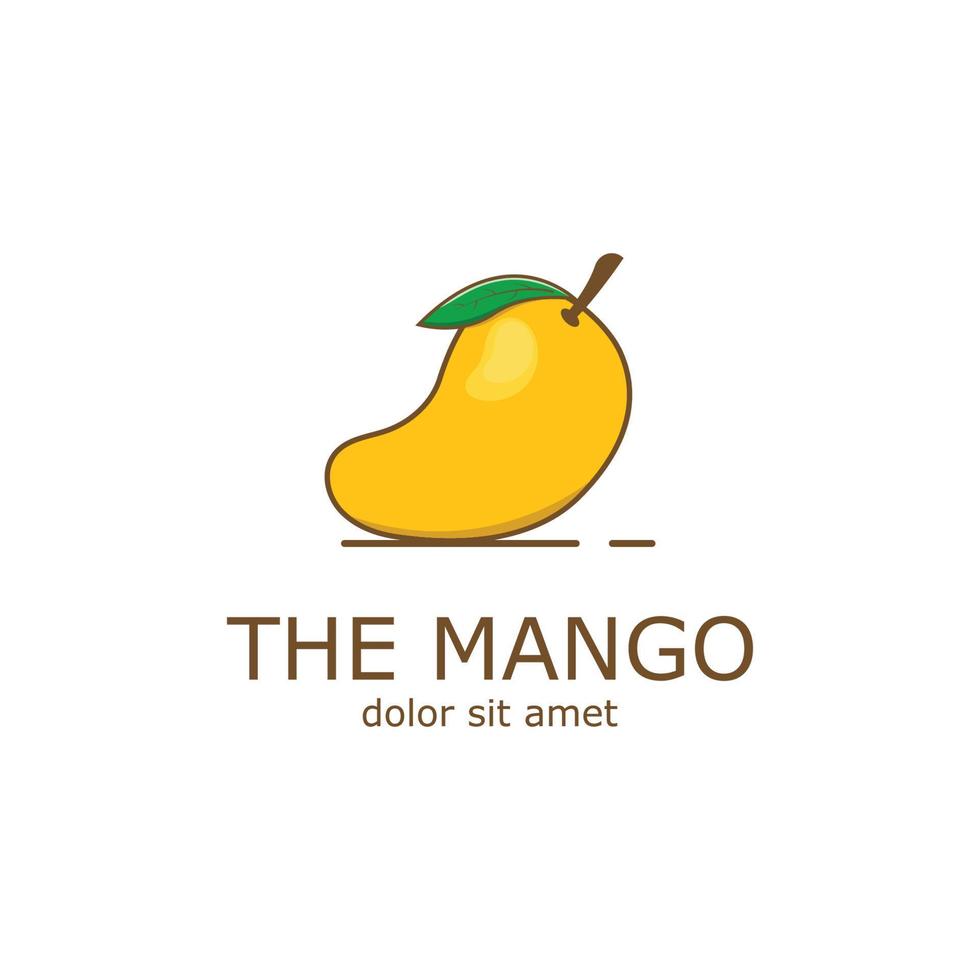 Vector Mango Fruit Logo Template. Mango Icon in Flat Concept.