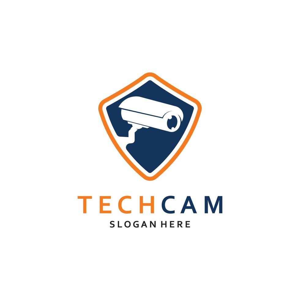 CCTV Technology and Security Logo Template. vector