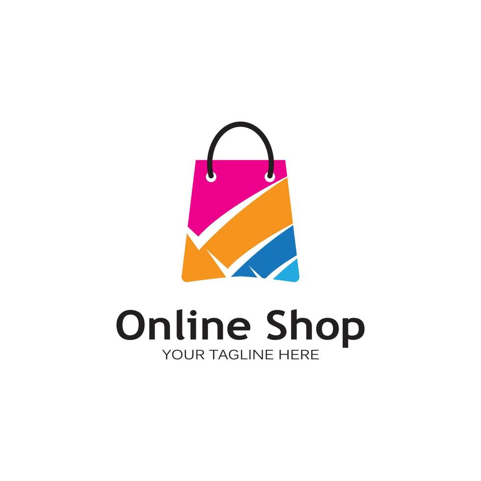 shopping bag logo vector illustration template