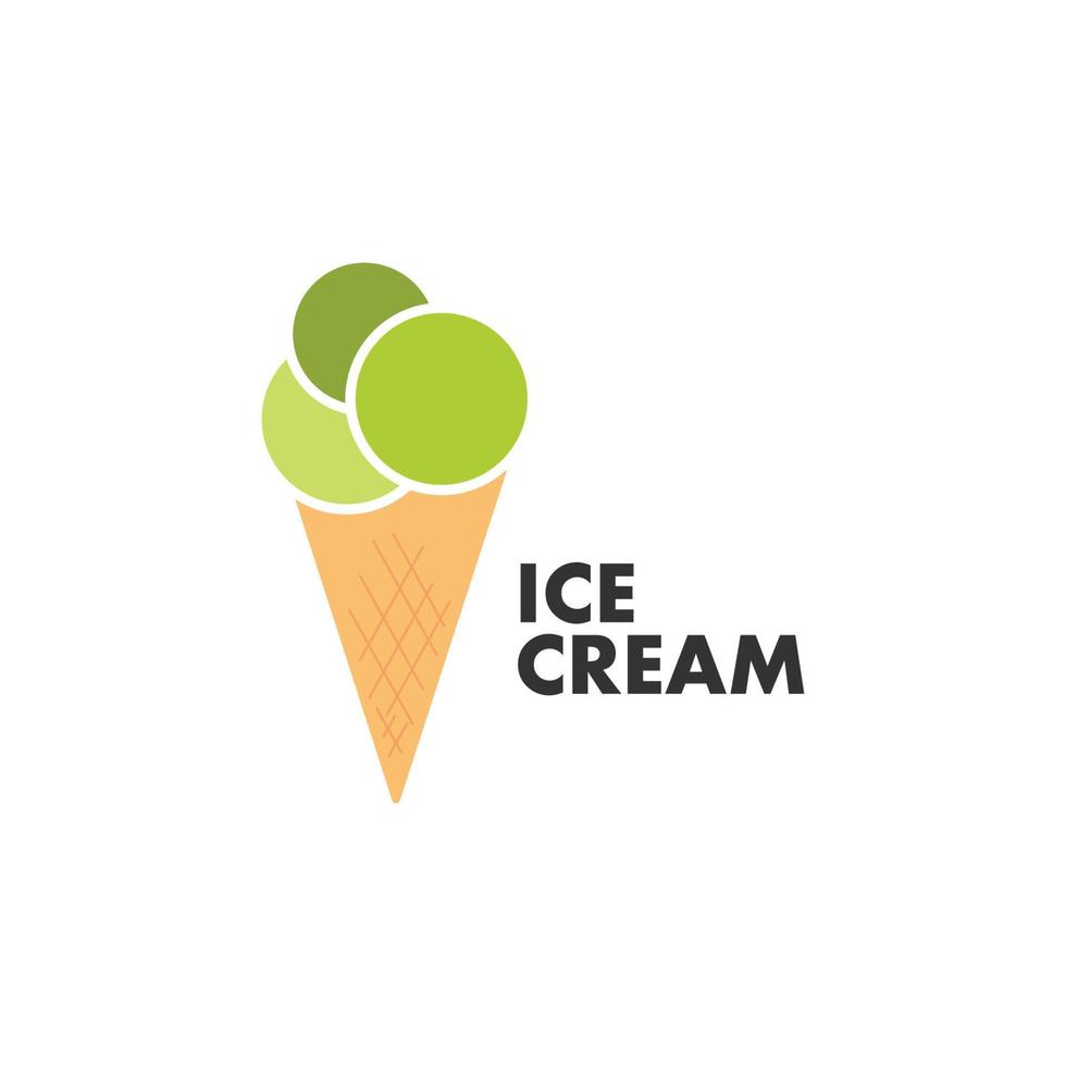 Ice Cream Illustration Logo Template with Simple Vector Concept.