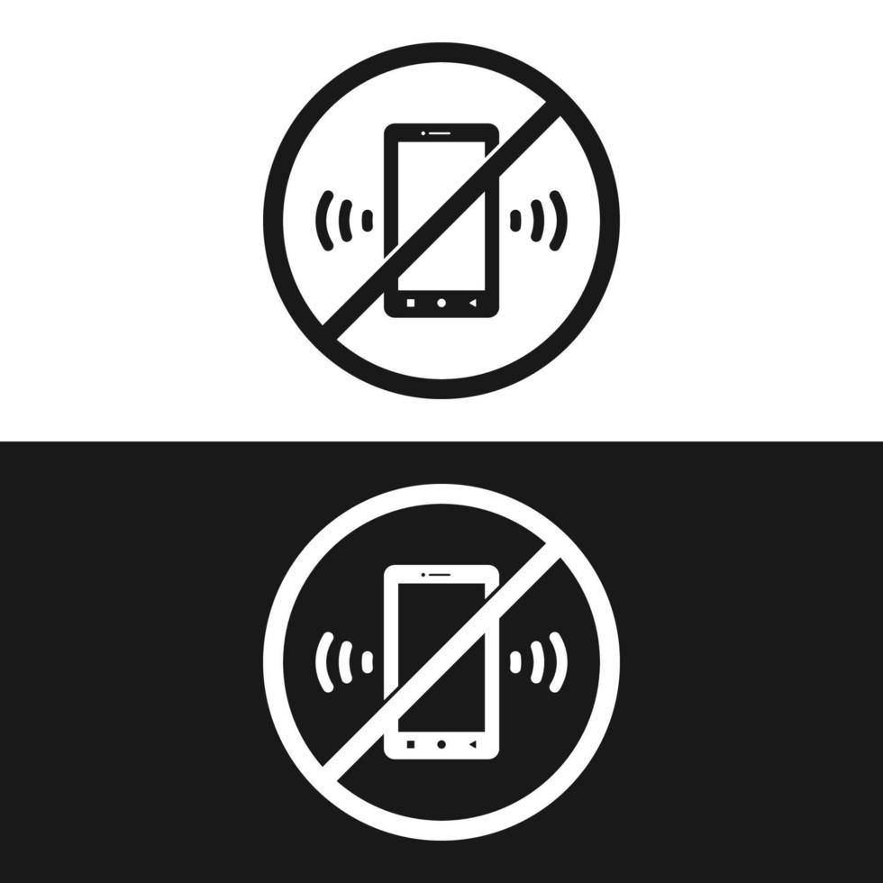 No teléfono logo modelo. Teléfono móvil utilizar prohibición icono. vector silencio modo.