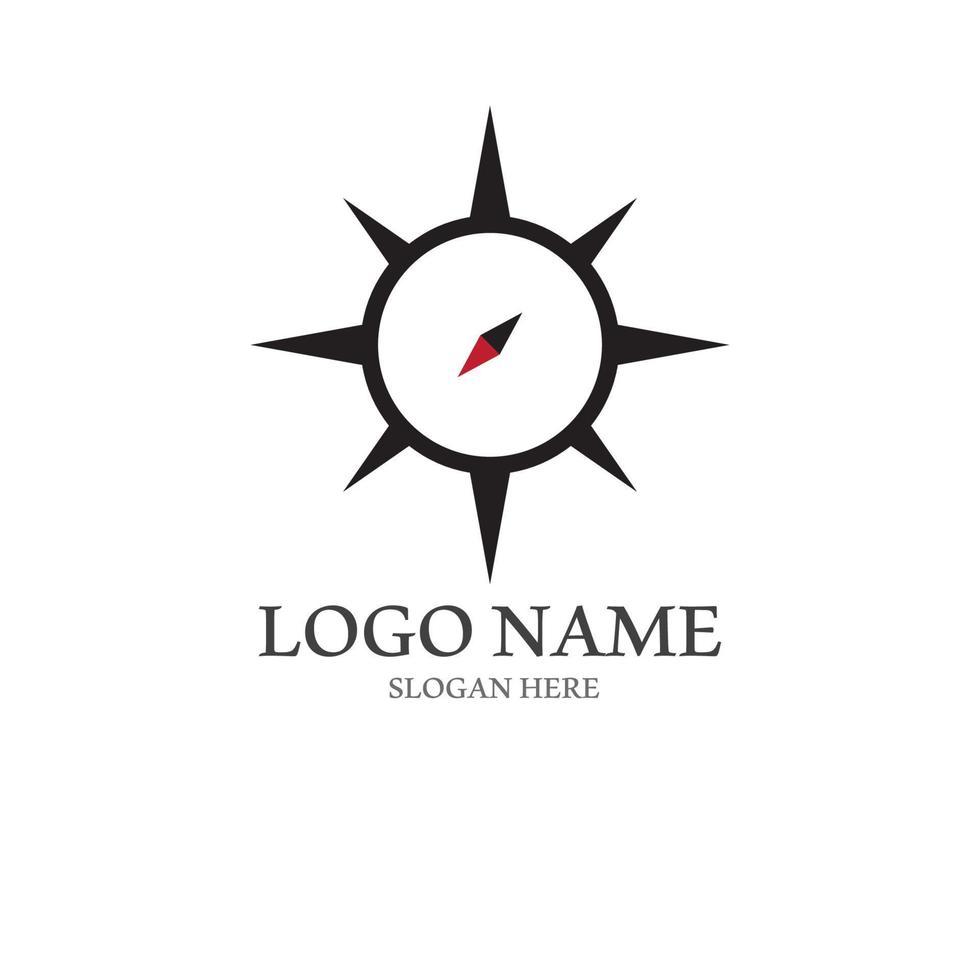 compass logo and symbol with vector concept illustration template