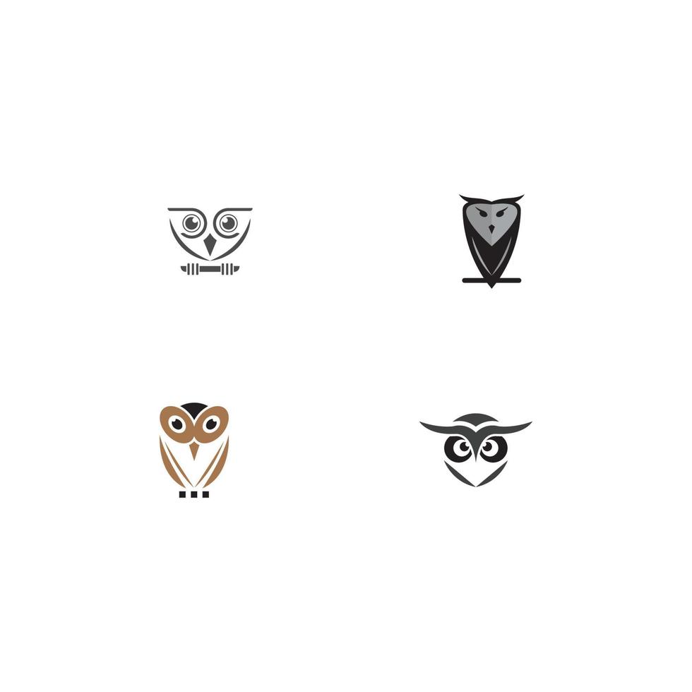 owl logo with template vector style