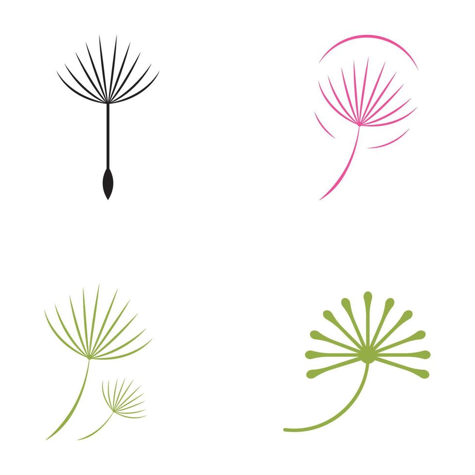 dandelion flower logo with template vector illustration