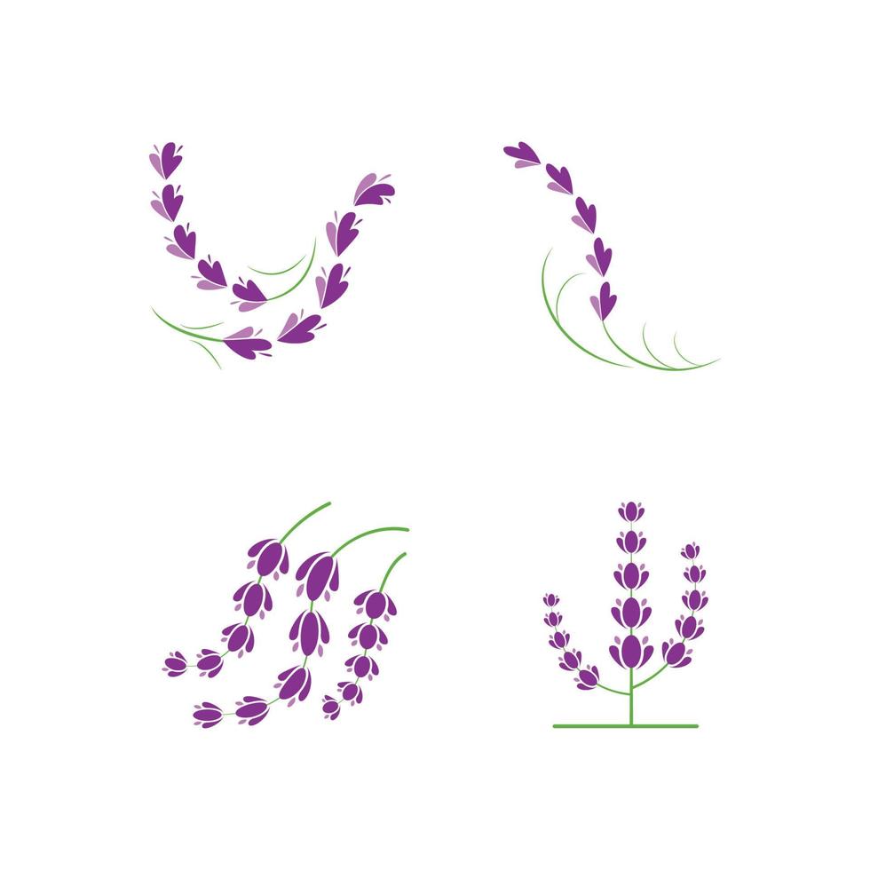 Fresco lavanda flor logo plano diseño modelo vector