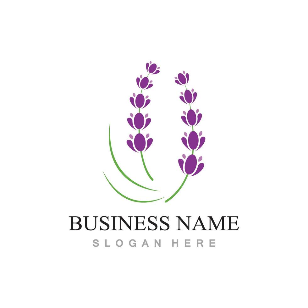 fresh lavender flower logo flat design template vector