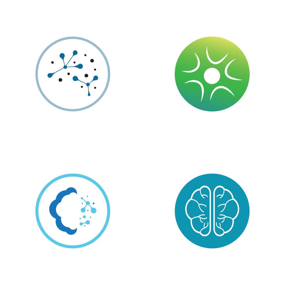 nerve cell logo or neuron logo with vector template