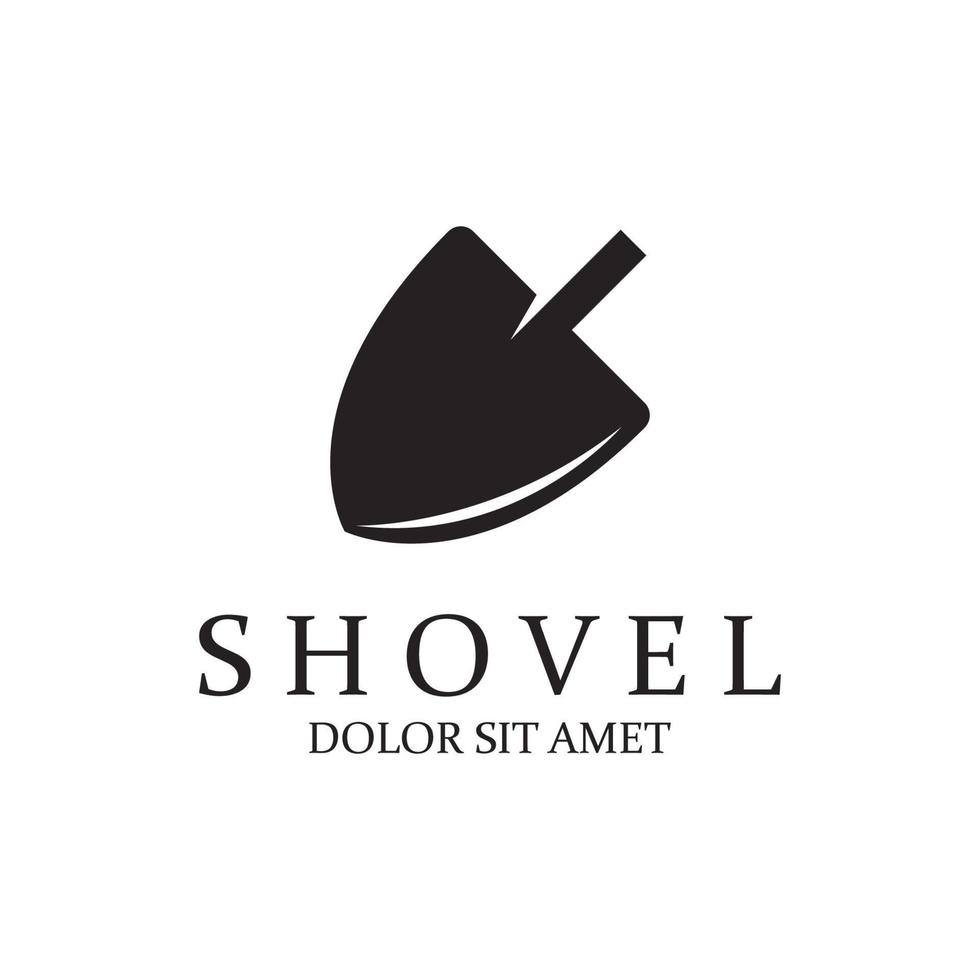 Simple Vector Shovel Logo Template. Tools Icons for Gardening and Farming.