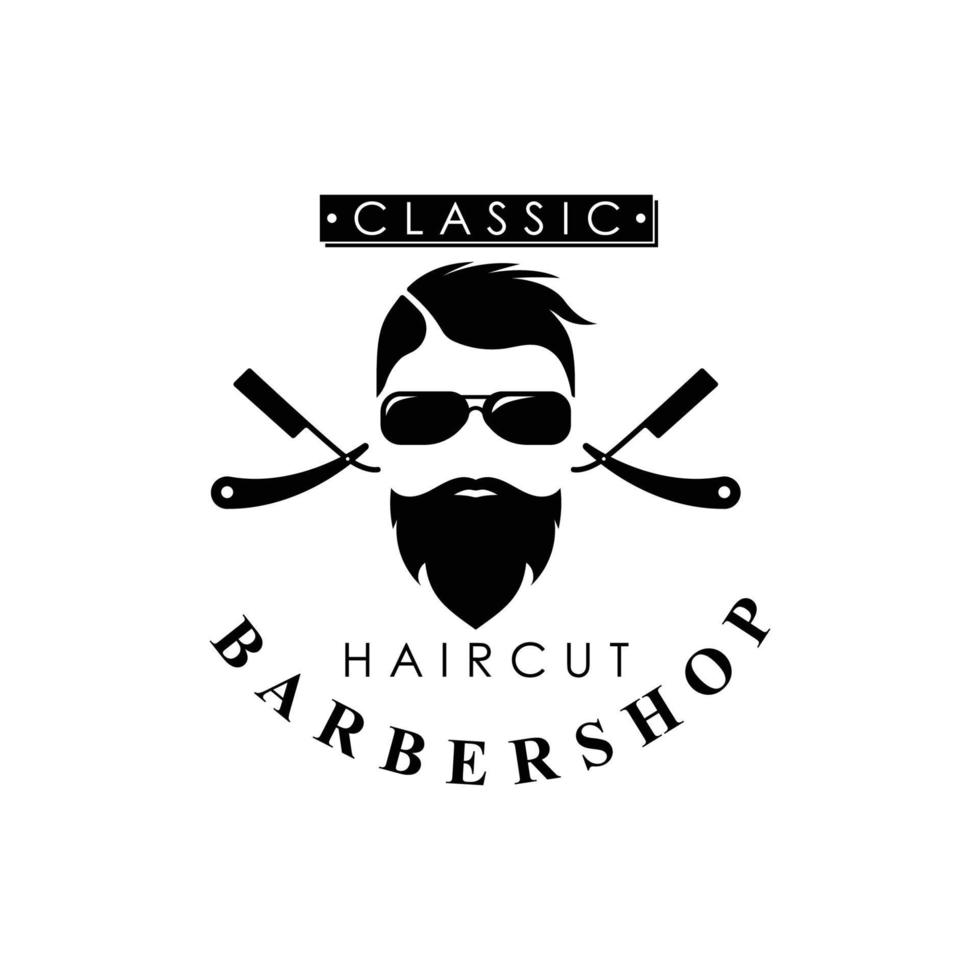 Barber Shop Logo Template. Logo For Barber Shop and Men's Salon. vector