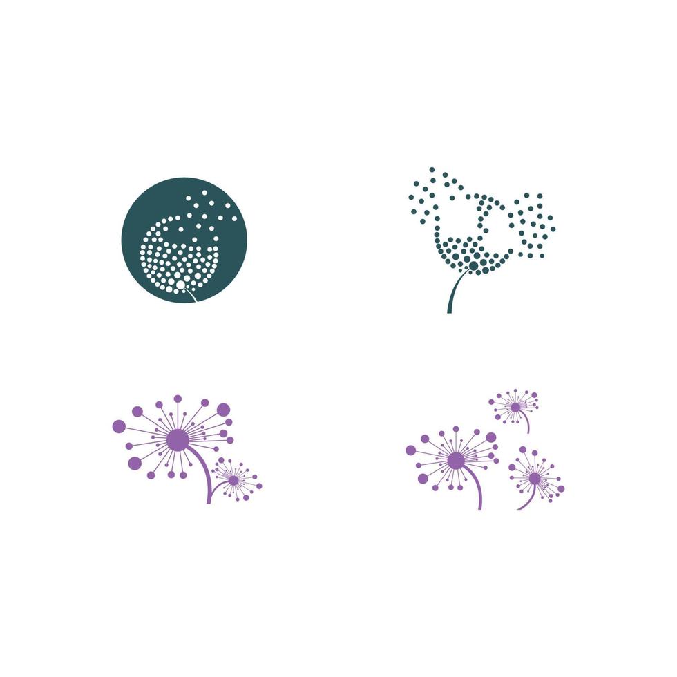 dandelion flower logo with template vector illustration