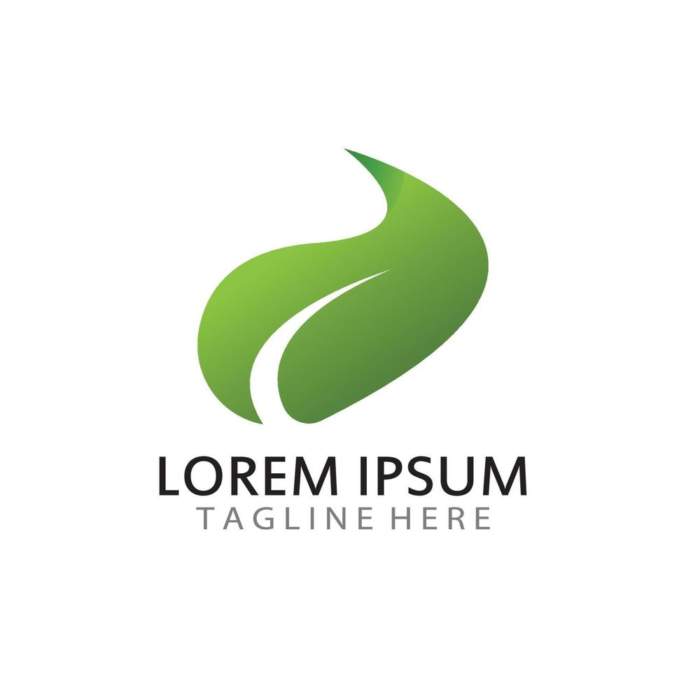 natural green leaf logo icon template vector