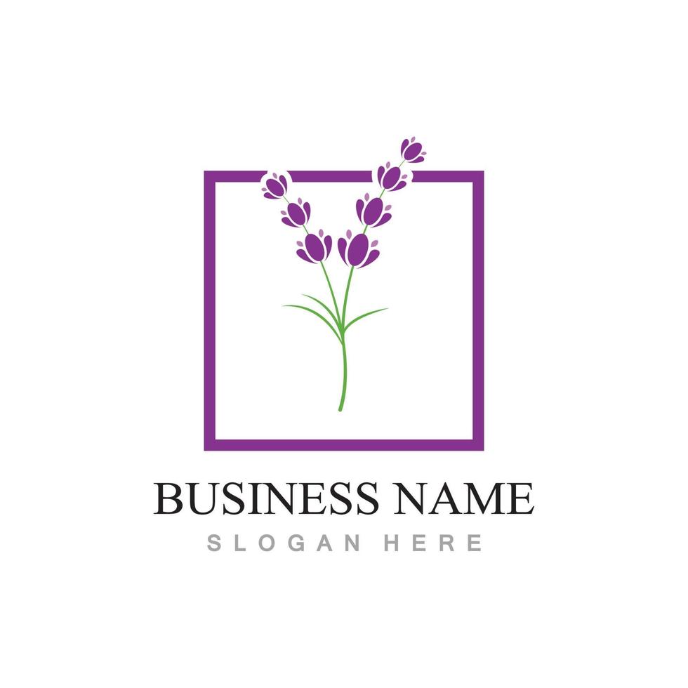 fresh lavender flower logo flat design template vector