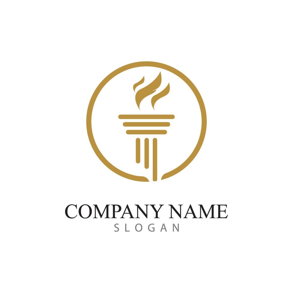 torch logo icon with concept vector illustration template