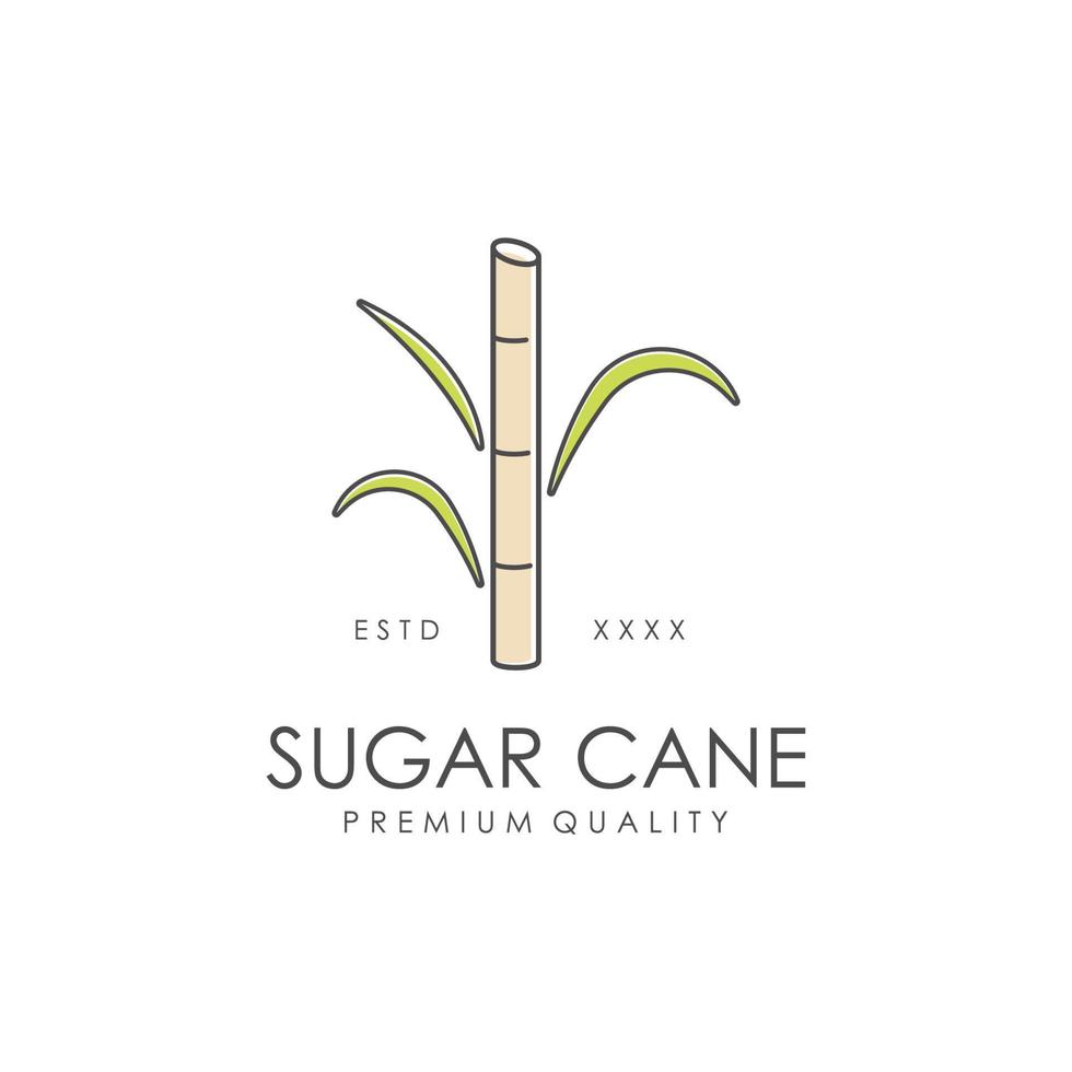 Natural Sweet Sugar Cane Plant Logo Template. vector