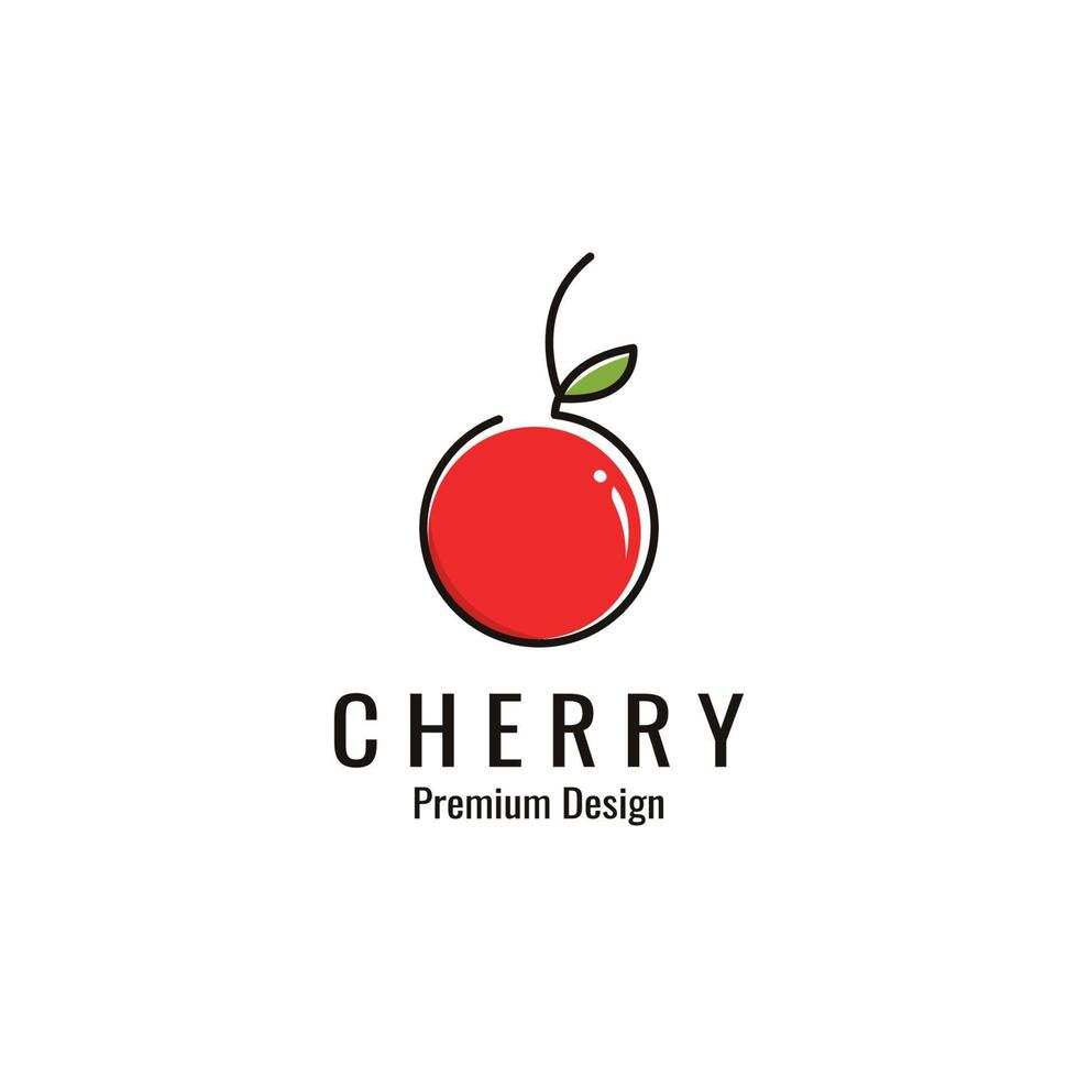 Cherry Fruit Logo Template. Vector Illustration Cherries Symbol.