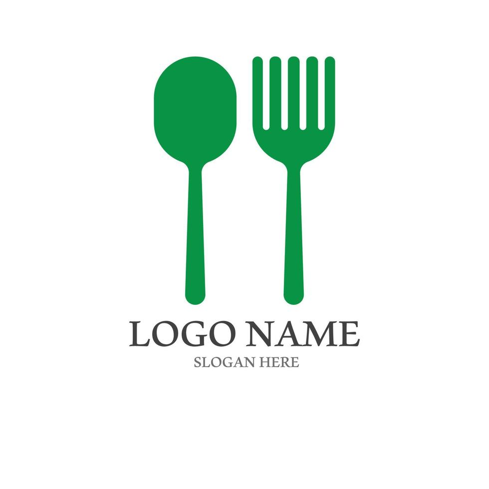 spoon and fork logo with vector shape template. 21872187 Vector Art at