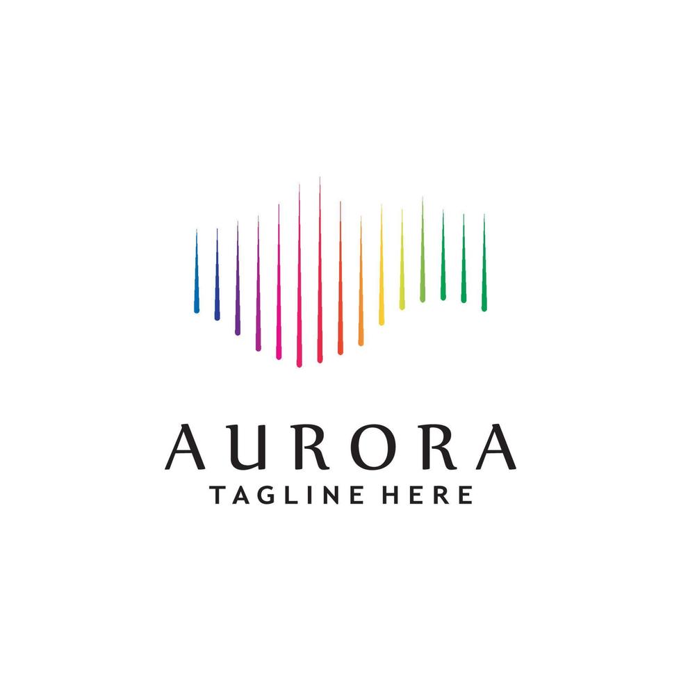 Aurora ligero ola logo modelo vector
