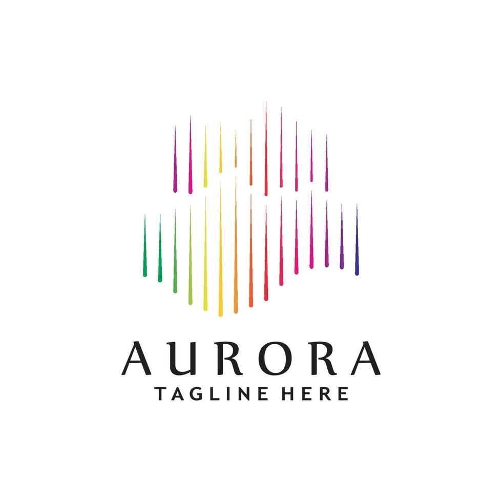 Aurora ligero ola logo modelo vector