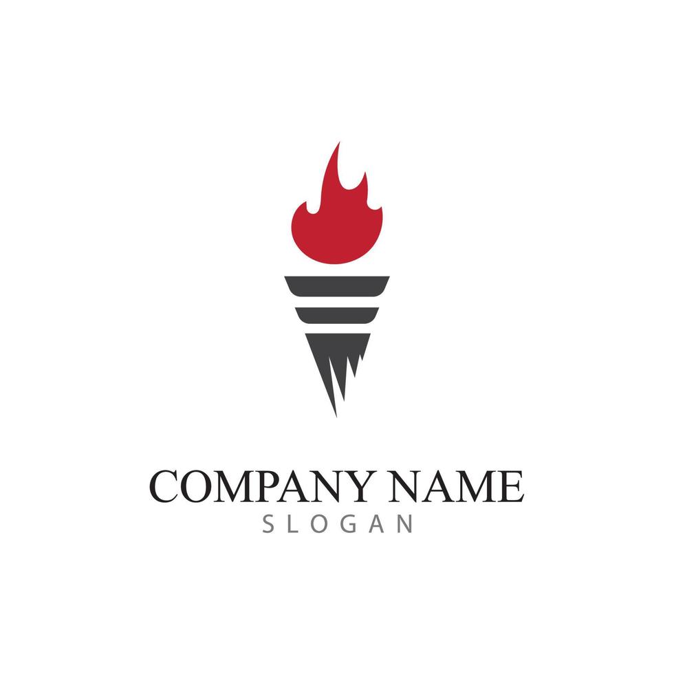 torch logo icon with concept vector illustration template