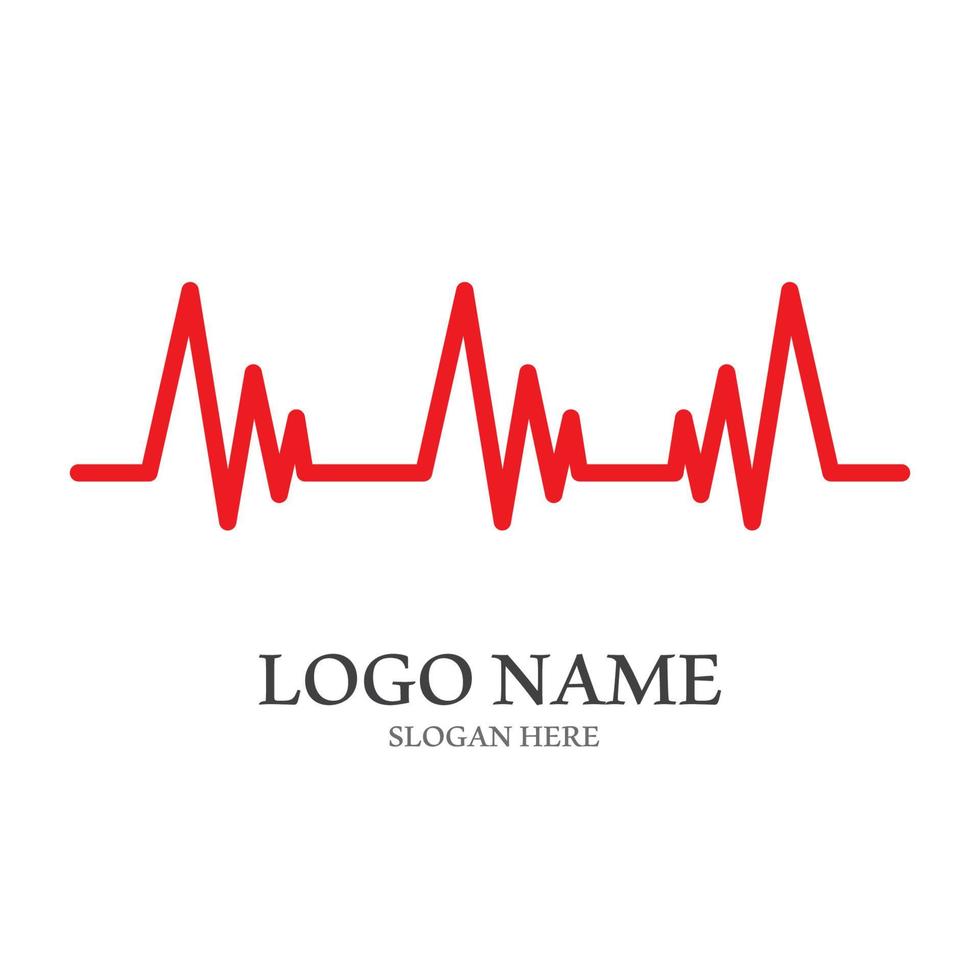 Heart beat logo or pulse line logo for medical medicine with modern vector illustration concept.