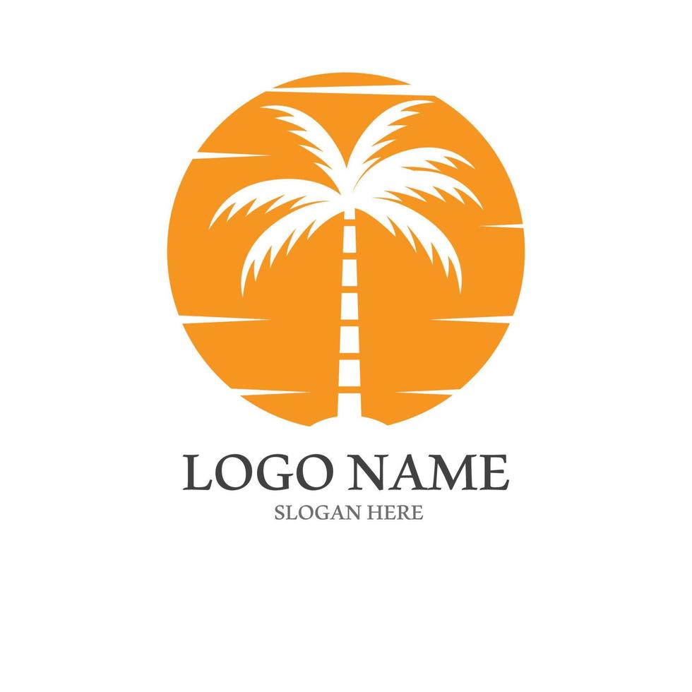 plantilla de logotipo de verano de palmera vector