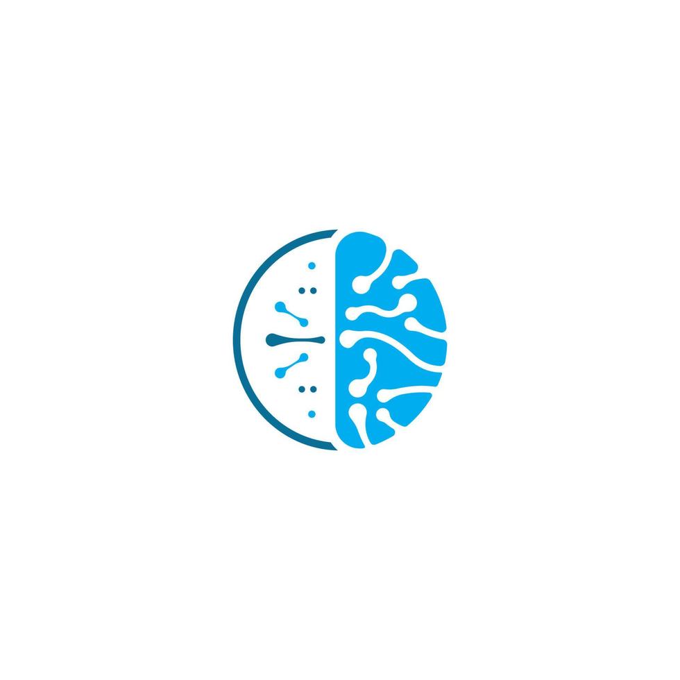 nerve cell logo or neuron logo with vector template