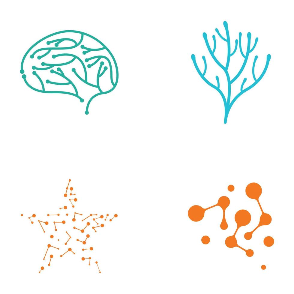 nerve cell logo or neuron logo with vector template