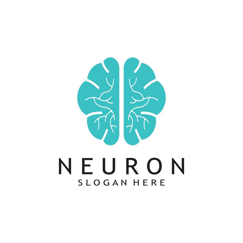 nerve cell logo or neuron logo with vector template