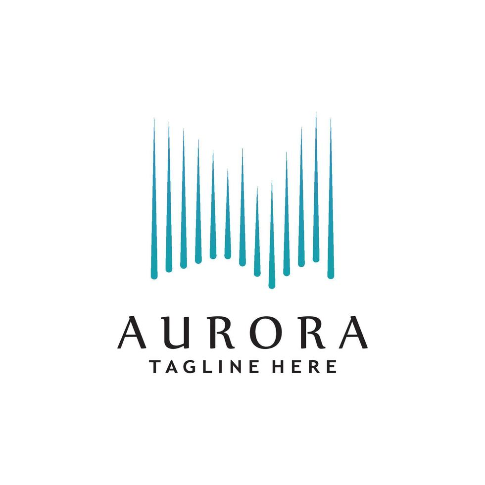 aurora light wave logo template vector