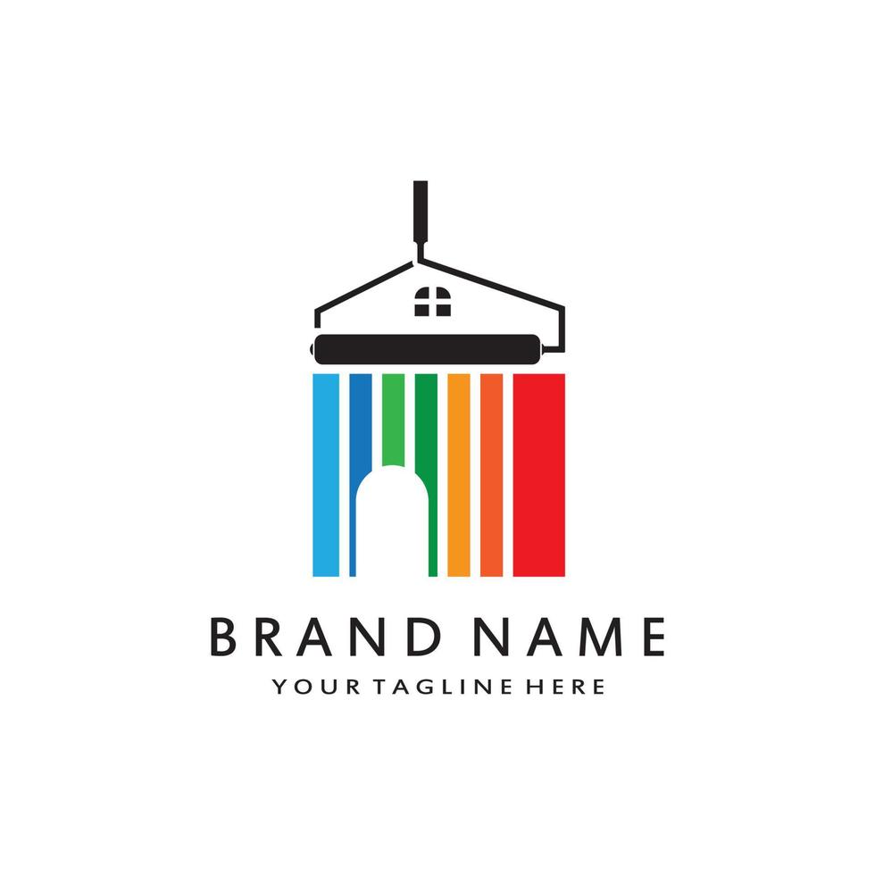 vector template house painting logo design. multi color home painting, decoration and repair services